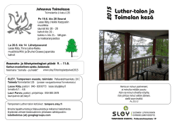 2015 Toimelan kesä Luther-talon ja - Tampereen Luther-talo