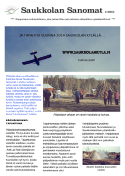 Numero 1-2015 - Saukkolan Kylä
