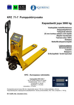 KPZ 71-7 Pumppukärryvaaka Kapasiteetti jopa