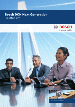 Bosch DCN Next Generation -käyttöesite