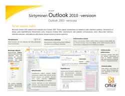 Siirtyminen Outlook 2010 -versioon