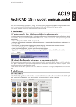 UO.AC19 - ArchiCAD 19:n uudet ominaisuudet
