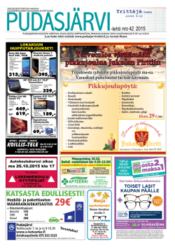 Pudasjärvi-lehti nro 42 16.10.2015 Yrittäjät