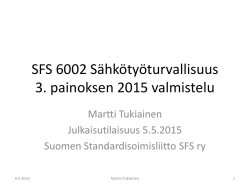 SFS 6002 Sähkötyöturvallisuus 3. painos 2015