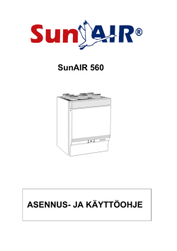 SunAIR 560 asenus ja käyttöohje