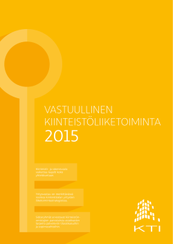 KTI Vastuullinen kiinteistöliiketoiminta 2015