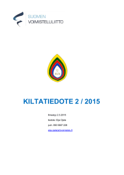 KILTATIEDOTE 2 / 2015 - Suomen Voimisteluliitto