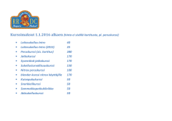 Kurssimaksut 1.1.2016 alkaen (hinta ei sisällä kortitusta, pl