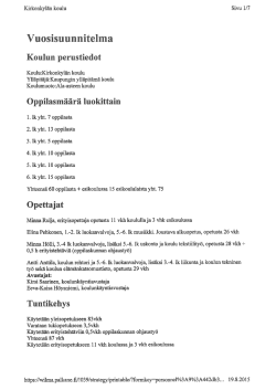 Kirkonkylän koulun vuosisuunnitelma lv. 2015-16