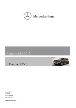 Hinnasto 16.9.2015 GLC-sarja (X253) - Mercedes-Benz