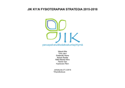 JIK KY:N FYSIOTERAPIAN STRATEGIA 2015-2018