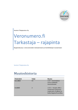 Veronumero.fi Tarkastaja – rajapinta