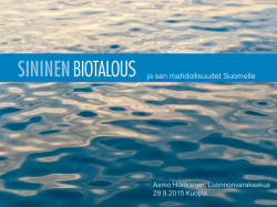 Sininen biotalous ja sen mahdollisuudet Suomelle