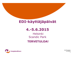 EDI-käyttäjäpäivät 4.-5.6.2015