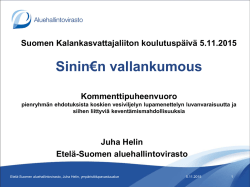 Kommenttipuheenvuoro, Juha Helin, Aluehallintovirasto