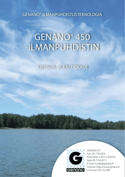 Käyttöohje Genano 450/4500