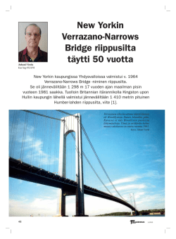 New Yorkin Verrazano-Narrows Bridge riippusilta täytti 50 vuotta