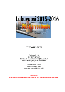 Pitkäjärven tiedotelehti 2015-2016