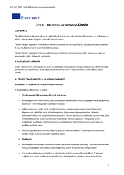 KA102-2015 Liite III - Rahoitus- ja sopimussäännöt