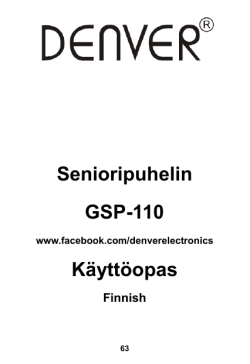 Senioripuhelin GSP-110 Käyttöopas