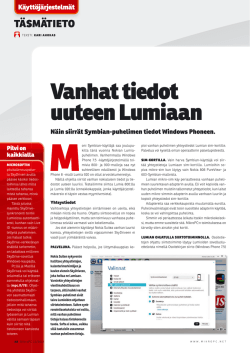 Vanhat tiedot uuteen Lumiaan