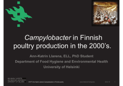 Campylobacters in Finnish poultry production in the 2000`s