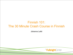 Finnish 101: The 30 Minute Crash Course in Finnish