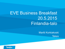 EVE Business Breakfast 18.3.2015 Finlandia-talo