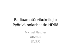 Radioamatöörikokeiluja: Pyörivä polarisaatio HF:llä