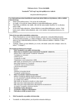 Pakkausseloste: Tietoa käyttäjälle Yasminelle 0,02 mg/3 mg