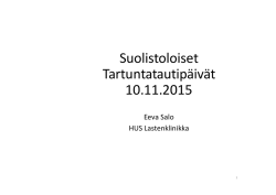 Suolistoloiset Tartuntatautipäivät 10.11.2015