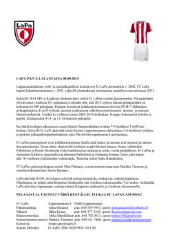 LaPa-päiväjuttu pelaajille 2015 - FC LaPa ry