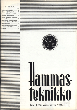 HT 4 1965 - Suomen Hammasteknikkoseura ry