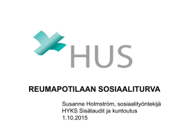 Holmström S, Reumapotilaan sosiaaliturva