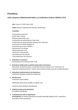 SIKH03/2015 - Aalto-yliopiston Sähköinsinöörikilta ry