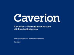 Caverion – Kannattavaa kasvua elinkaariratkaisuista