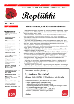 Repliikki_2~2015 - Hervannan sos.dem.yhdistys ry