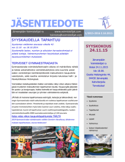 Jäsentiedote 1_2015-2016 - Järvenpään Voimistelijat ry