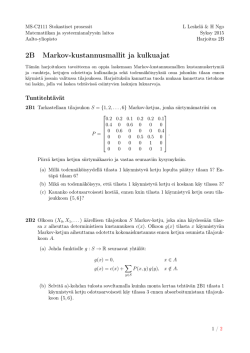 2B Markov-kustannusmallit ja kulkuajat - MyCourses - Aalto