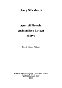 Lue kirja PDF-muodossa - Suomen Tunnustuksellinen Luterilainen