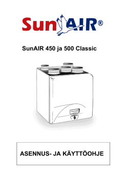 SunAIR 450 ja 500 Classic ASENNUS- JA