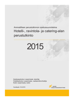 Hotelli-, ravintola- ja catering-alan perustutkinto 2015
