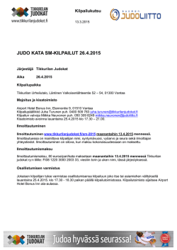 JUDO KATA SM-KILPAILUT 26.4.2015