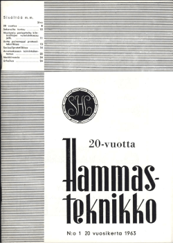 HT 1 1963 - Suomen Hammasteknikkoseura ry