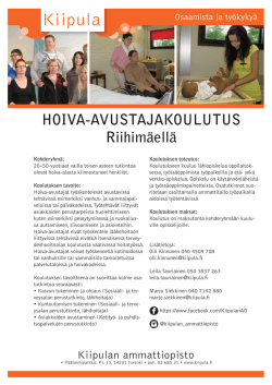 Hoiva-avustajakoulutus, Riihimäki