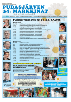 Pudasjärvi-lehti nro 26 26.6.2015 Pudasjärven Markkinat