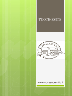 TUOTE-ESITE - ProAgria Etelä-Savo