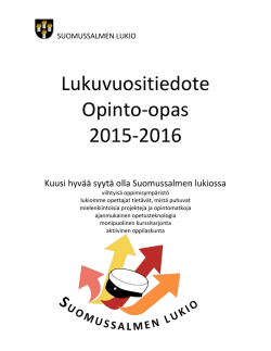 Lukuvuositiedote Opinto-opas 2015-2016
