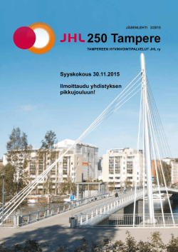 250 Tampere - Tampereen hyvinvointipalvelut JHL ry 250