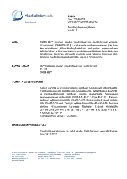 Päätös Nro 209/2015/1 Dnro ESAVI/294/04.08/2012 Annettu